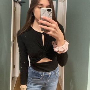 Sexy cutout black bodysuit.